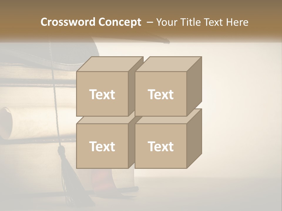 A Graduation Cap On Top Of A Stack Of Books PowerPoint Template