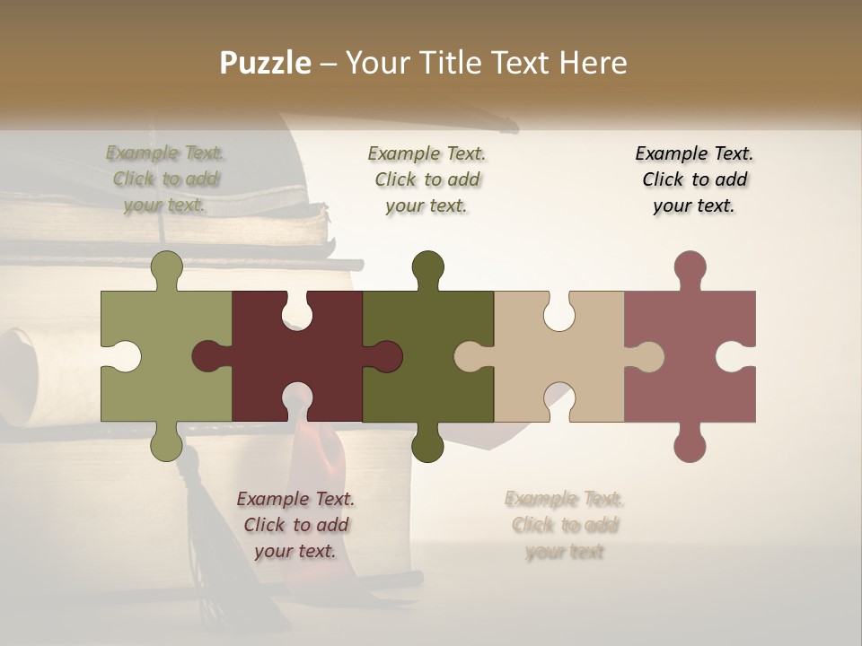 A Graduation Cap On Top Of A Stack Of Books PowerPoint Template