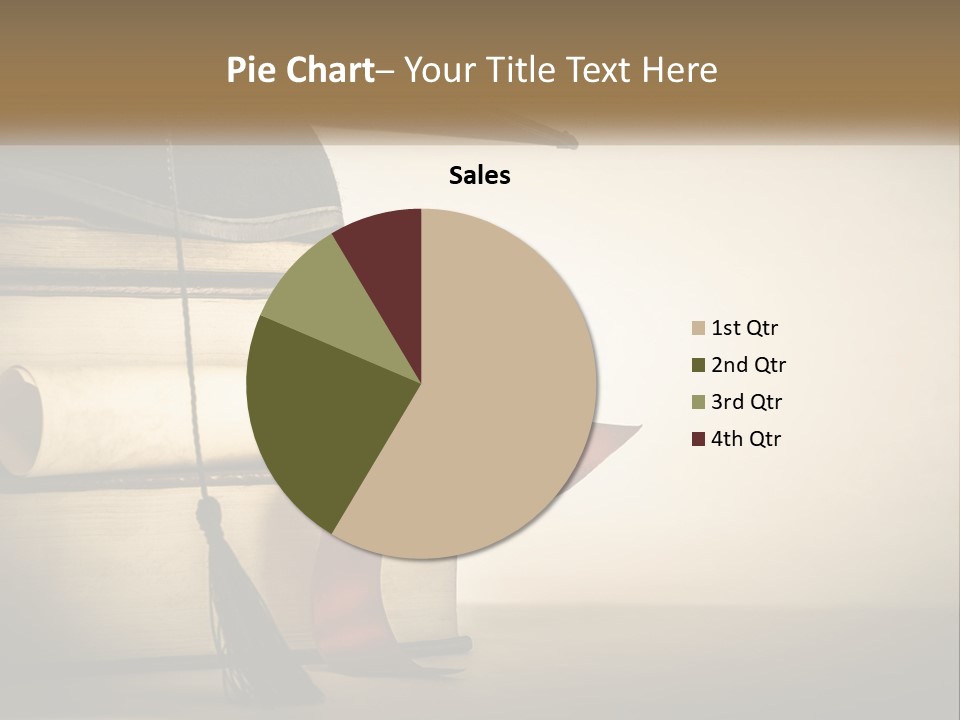 A Graduation Cap On Top Of A Stack Of Books PowerPoint Template