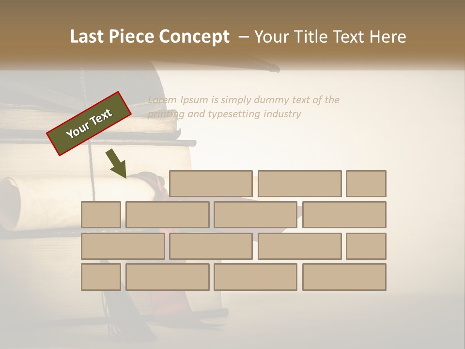 A Graduation Cap On Top Of A Stack Of Books PowerPoint Template