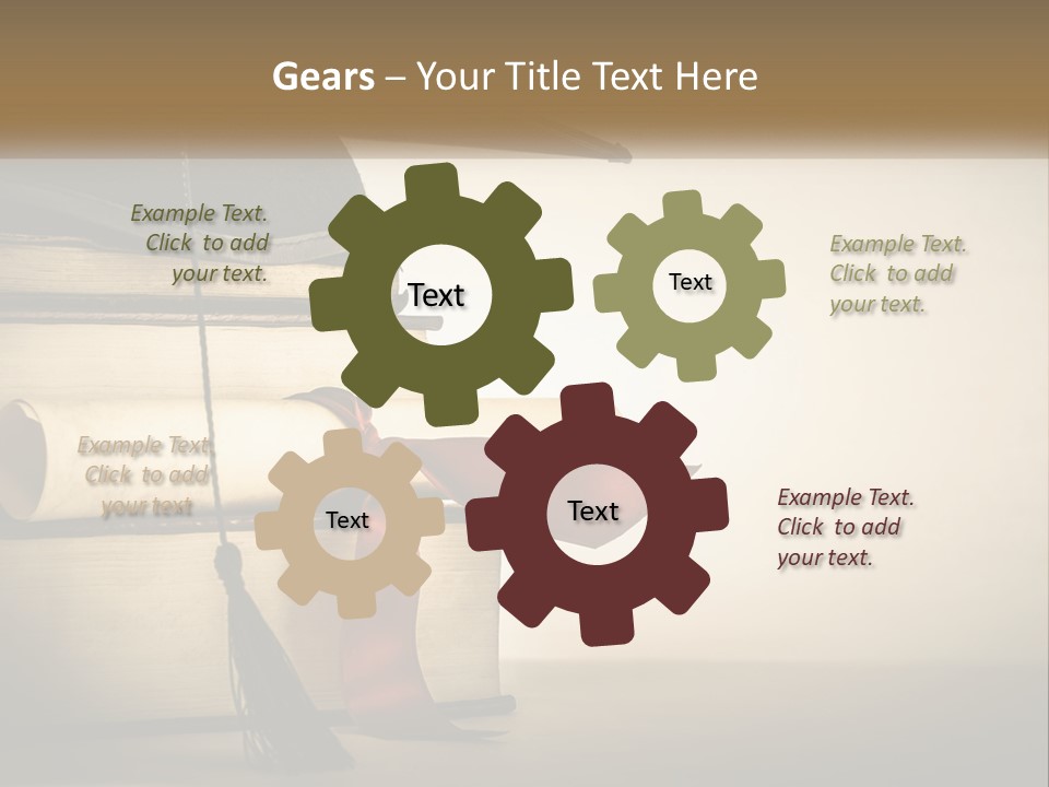 A Graduation Cap On Top Of A Stack Of Books PowerPoint Template