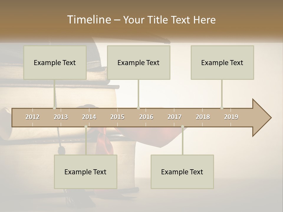 A Graduation Cap On Top Of A Stack Of Books PowerPoint Template