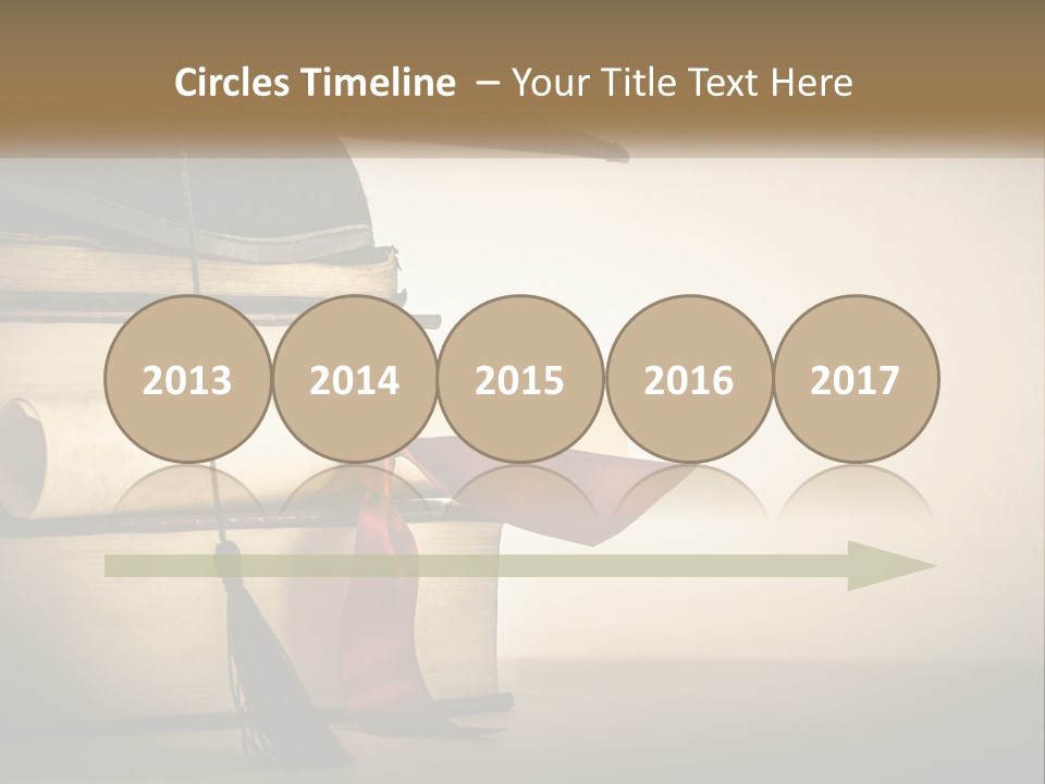 A Graduation Cap On Top Of A Stack Of Books PowerPoint Template