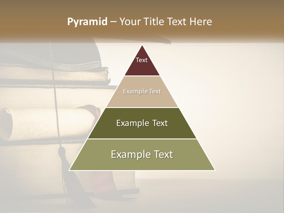 A Graduation Cap On Top Of A Stack Of Books PowerPoint Template