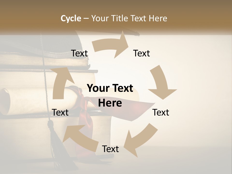 A Graduation Cap On Top Of A Stack Of Books PowerPoint Template