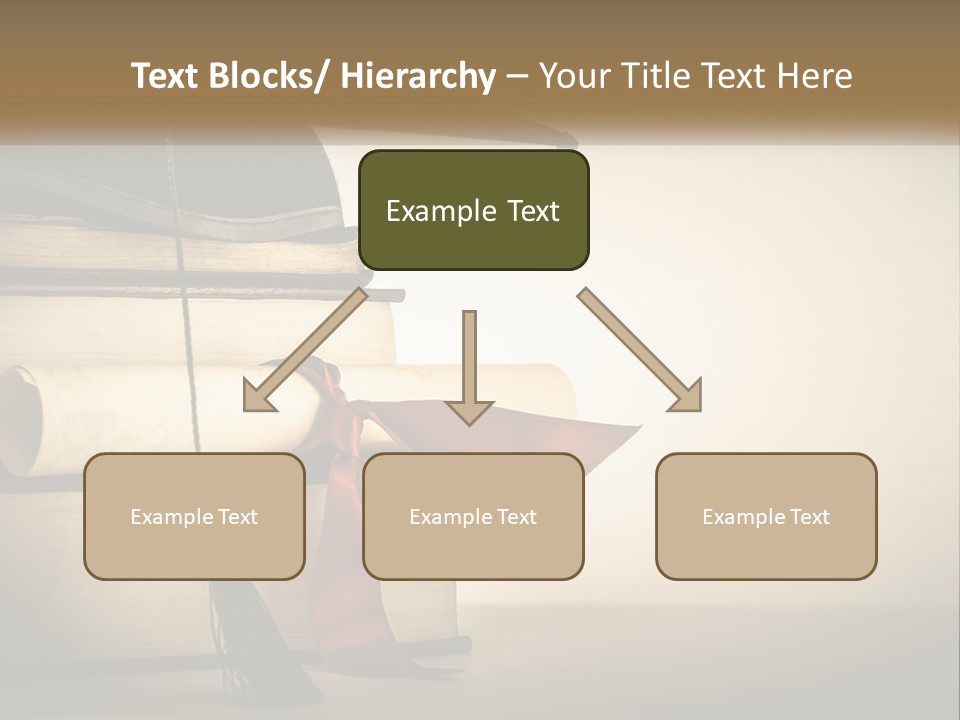 A Graduation Cap On Top Of A Stack Of Books PowerPoint Template