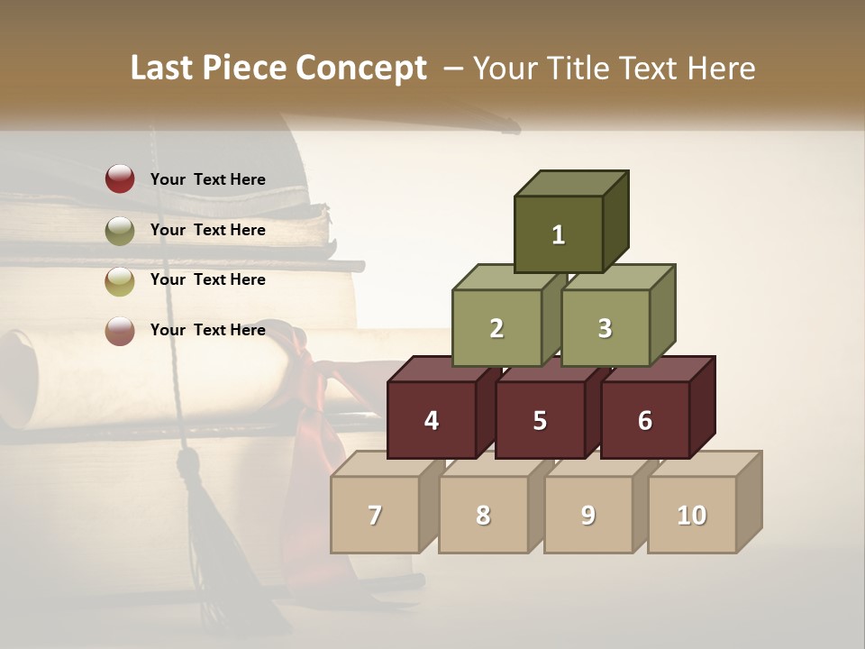 A Graduation Cap On Top Of A Stack Of Books PowerPoint Template