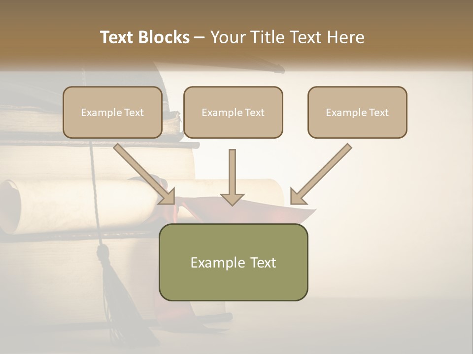 A Graduation Cap On Top Of A Stack Of Books PowerPoint Template