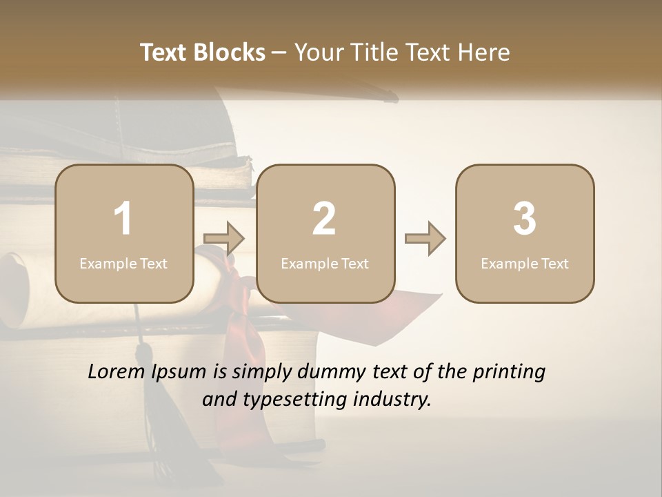 A Graduation Cap On Top Of A Stack Of Books PowerPoint Template