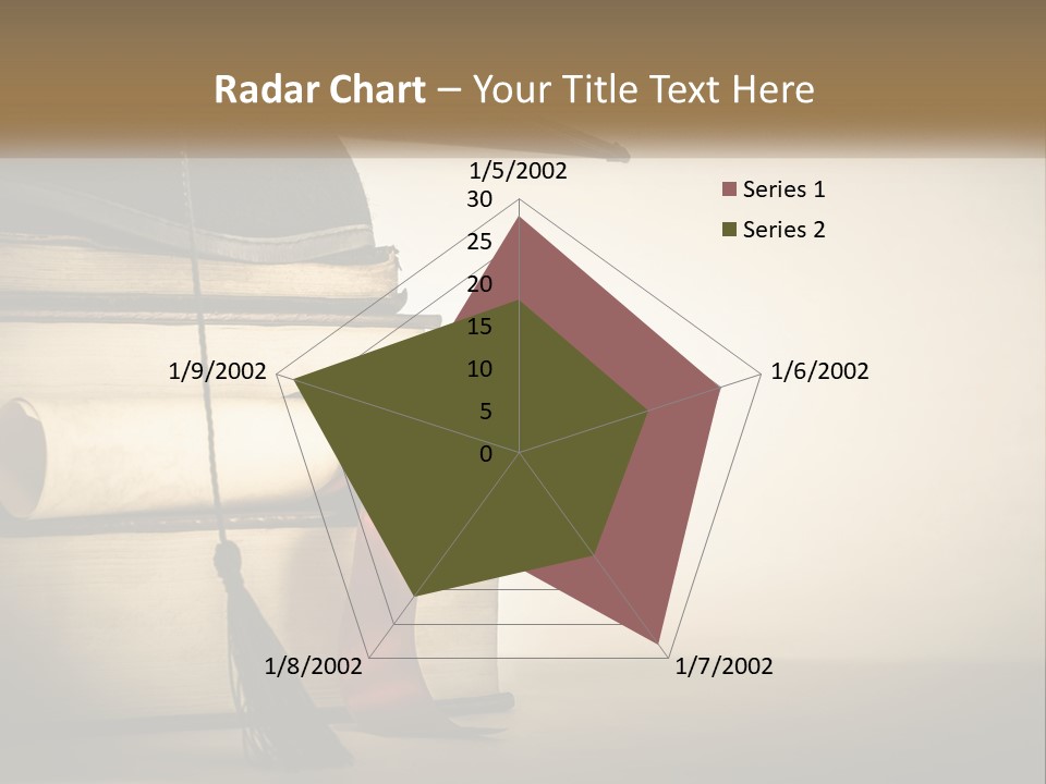 A Graduation Cap On Top Of A Stack Of Books PowerPoint Template