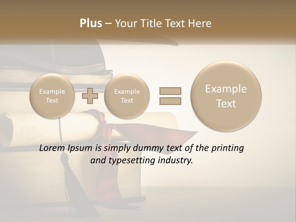 A Graduation Cap On Top Of A Stack Of Books PowerPoint Template