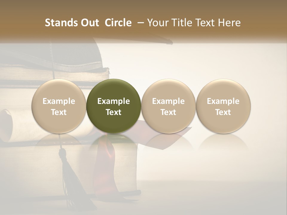 A Graduation Cap On Top Of A Stack Of Books PowerPoint Template