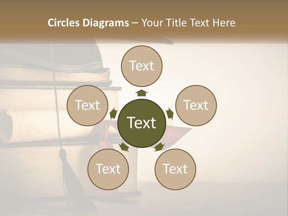 A Graduation Cap On Top Of A Stack Of Books PowerPoint Template