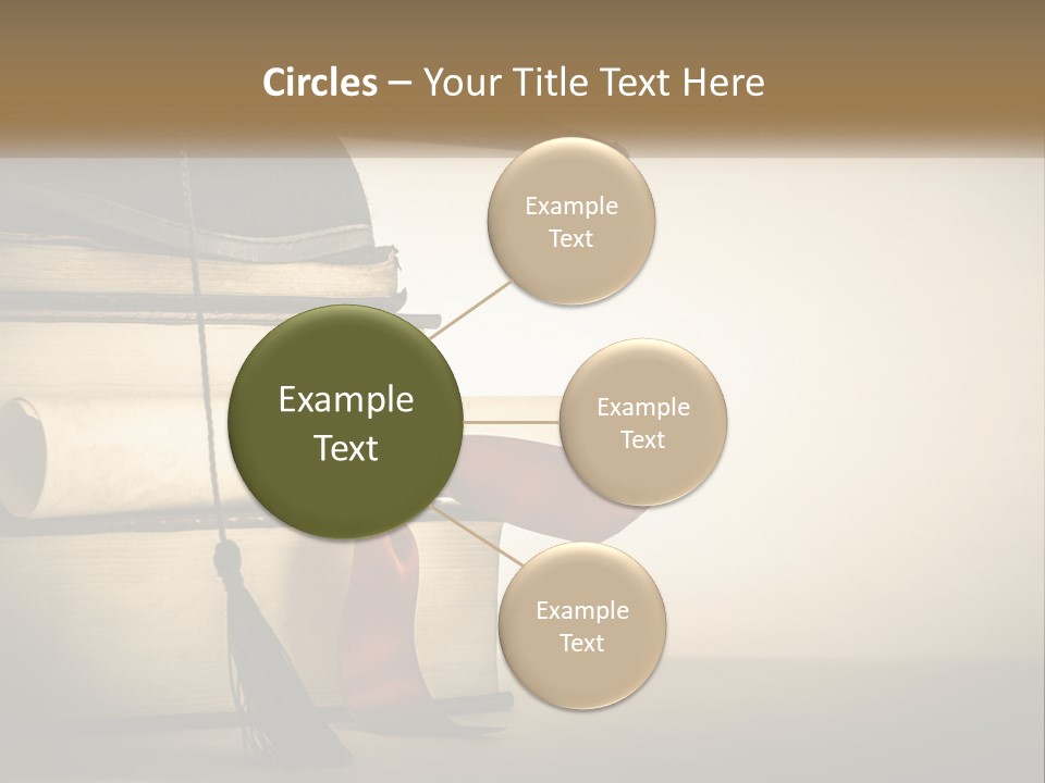 A Graduation Cap On Top Of A Stack Of Books PowerPoint Template