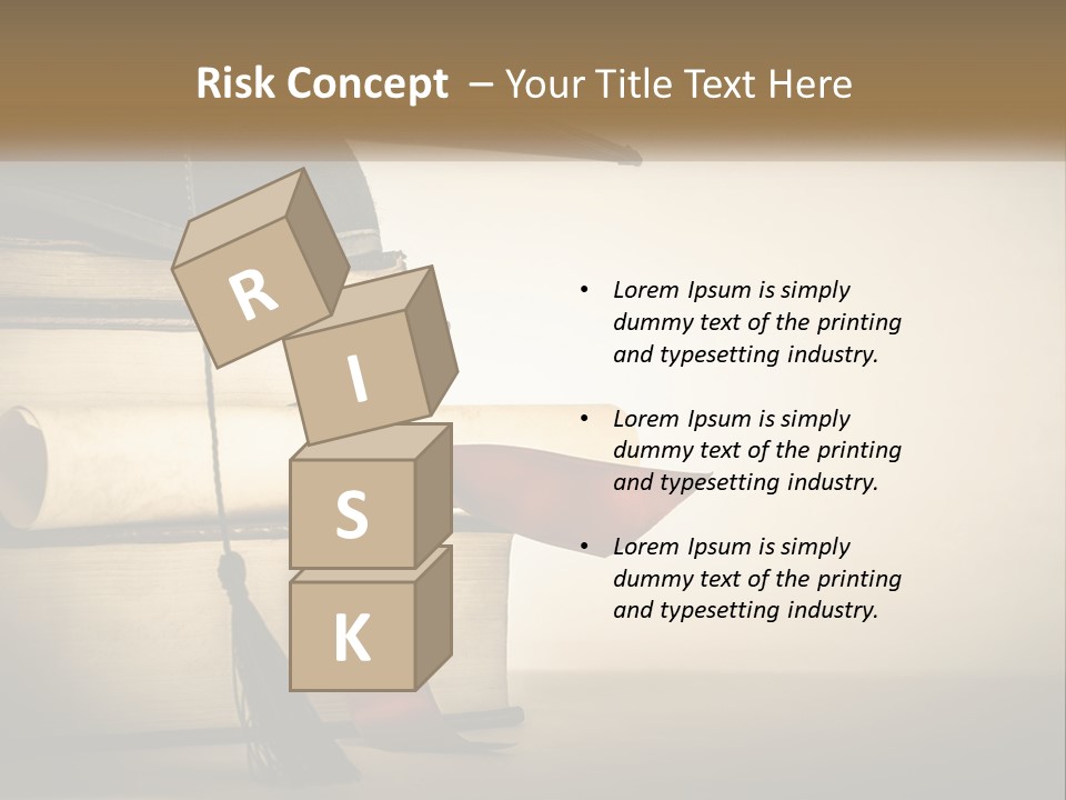 A Graduation Cap On Top Of A Stack Of Books PowerPoint Template