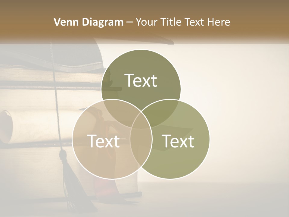 A Graduation Cap On Top Of A Stack Of Books PowerPoint Template