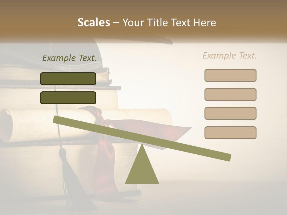 A Graduation Cap On Top Of A Stack Of Books PowerPoint Template