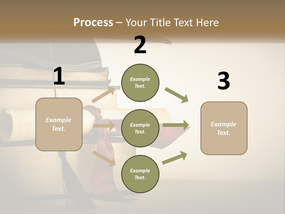 A Graduation Cap On Top Of A Stack Of Books PowerPoint Template