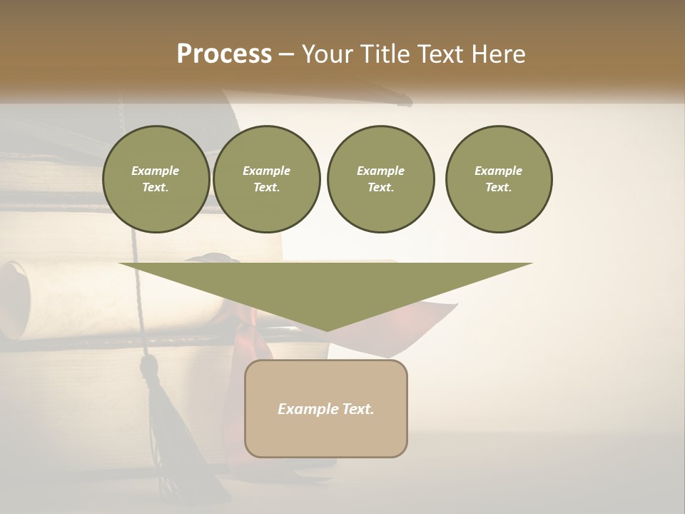 A Graduation Cap On Top Of A Stack Of Books PowerPoint Template