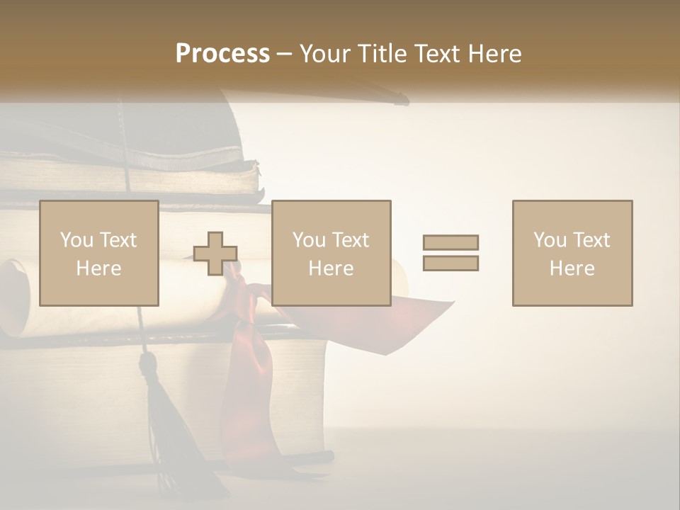 A Graduation Cap On Top Of A Stack Of Books PowerPoint Template