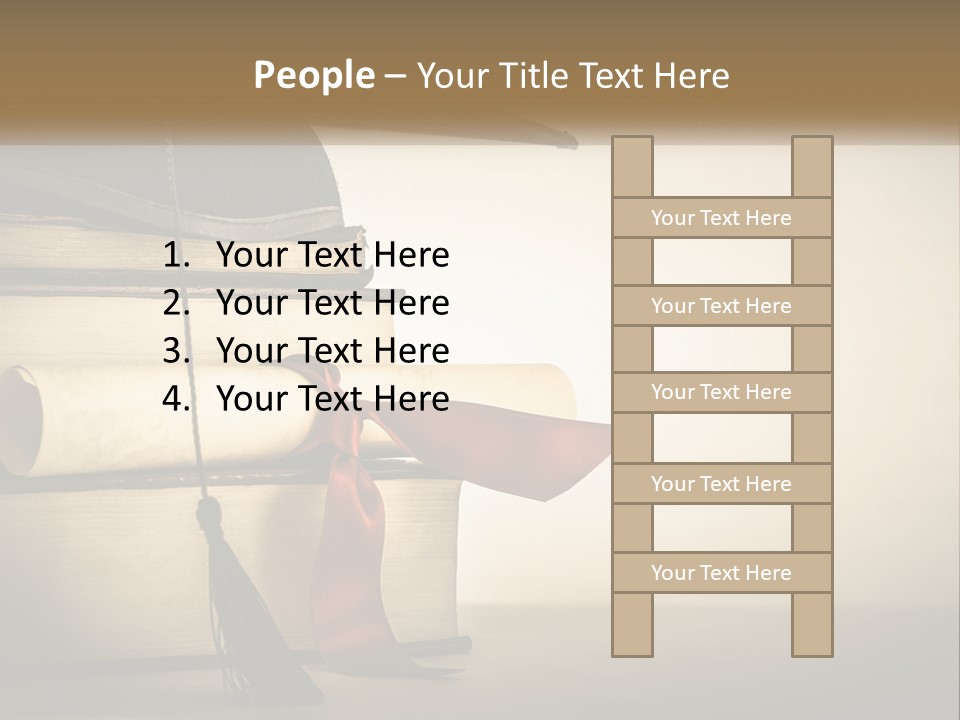 A Graduation Cap On Top Of A Stack Of Books PowerPoint Template