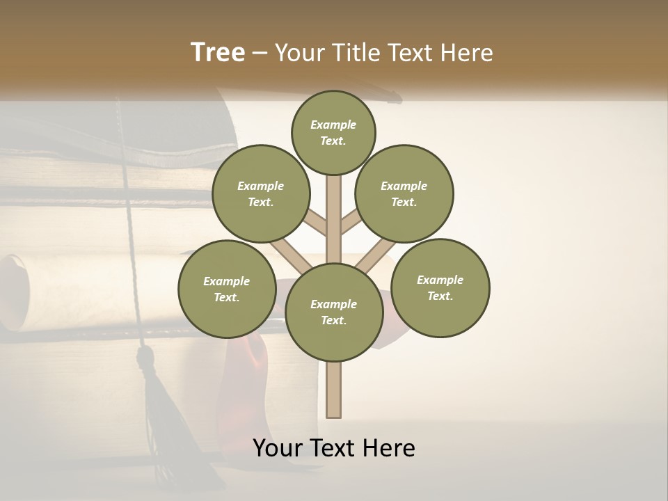 A Graduation Cap On Top Of A Stack Of Books PowerPoint Template