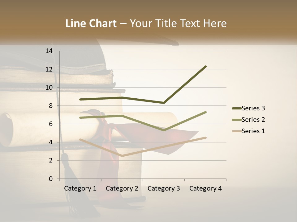 A Graduation Cap On Top Of A Stack Of Books PowerPoint Template