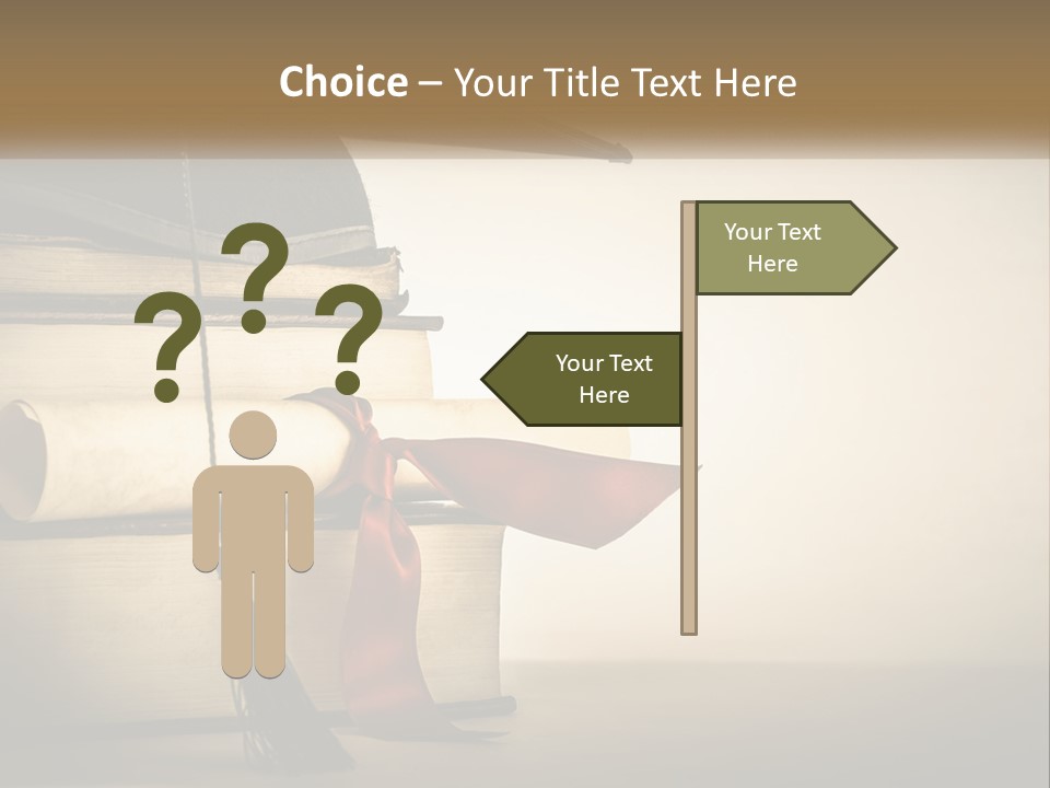 A Graduation Cap On Top Of A Stack Of Books PowerPoint Template