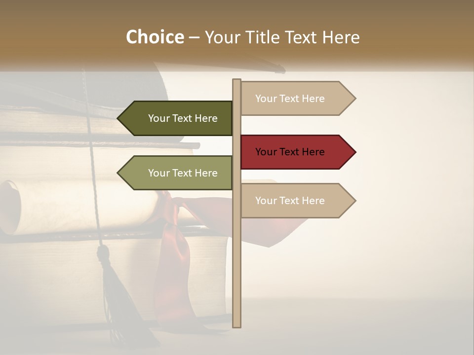 A Graduation Cap On Top Of A Stack Of Books PowerPoint Template