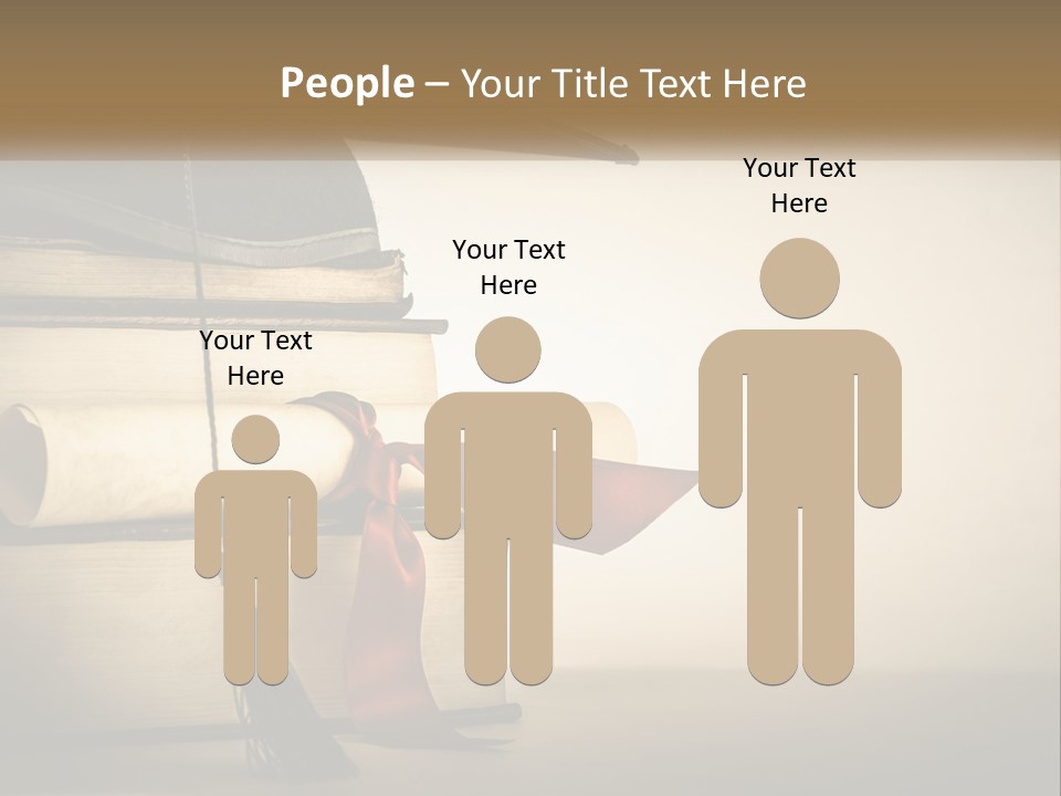 A Graduation Cap On Top Of A Stack Of Books PowerPoint Template