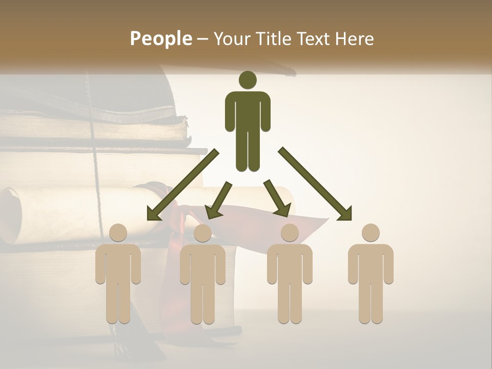 A Graduation Cap On Top Of A Stack Of Books PowerPoint Template