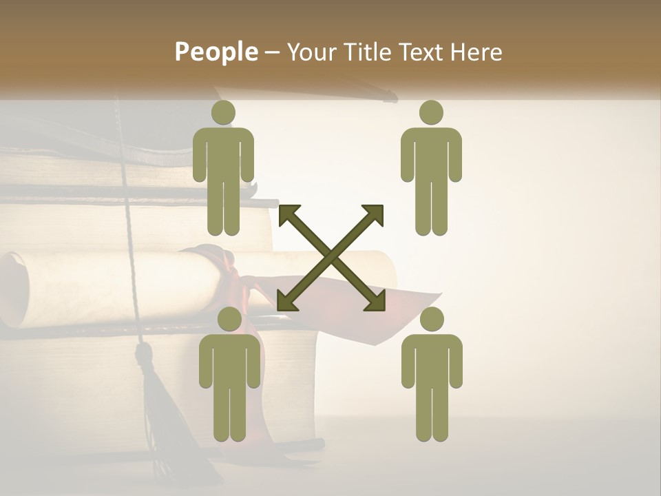 A Graduation Cap On Top Of A Stack Of Books PowerPoint Template