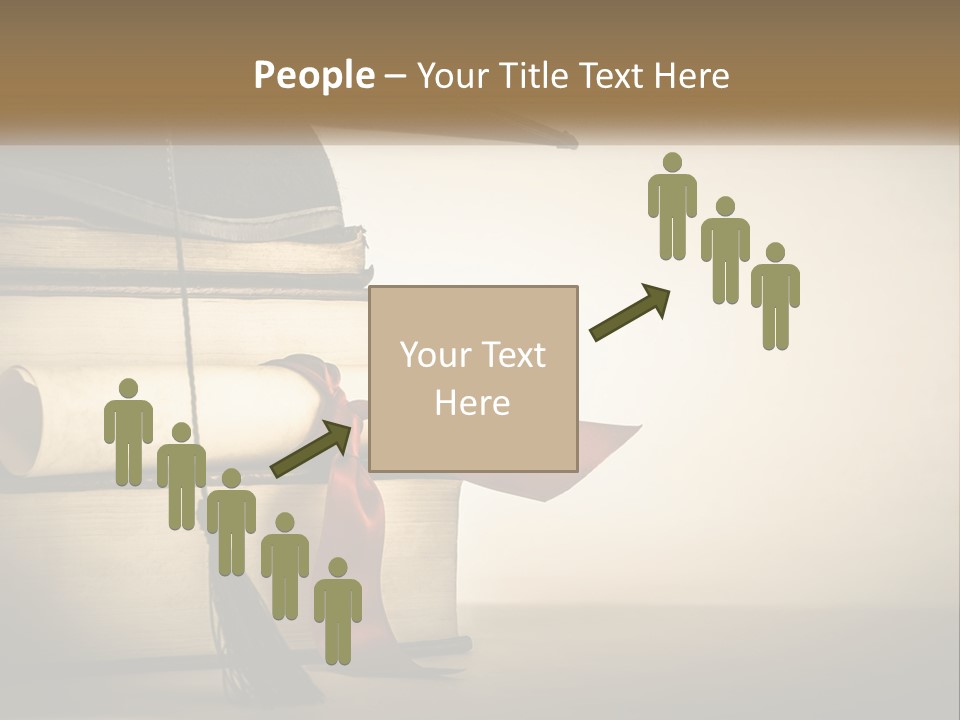 A Graduation Cap On Top Of A Stack Of Books PowerPoint Template