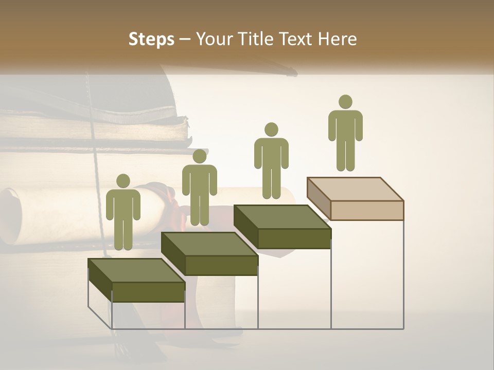 A Graduation Cap On Top Of A Stack Of Books PowerPoint Template