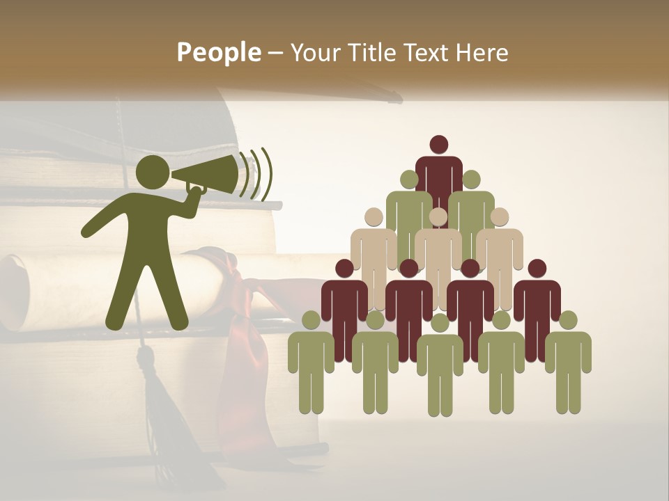 A Graduation Cap On Top Of A Stack Of Books PowerPoint Template