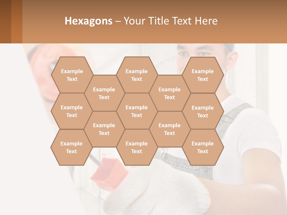 A Man Is Painting A Wall With A Roller PowerPoint Template