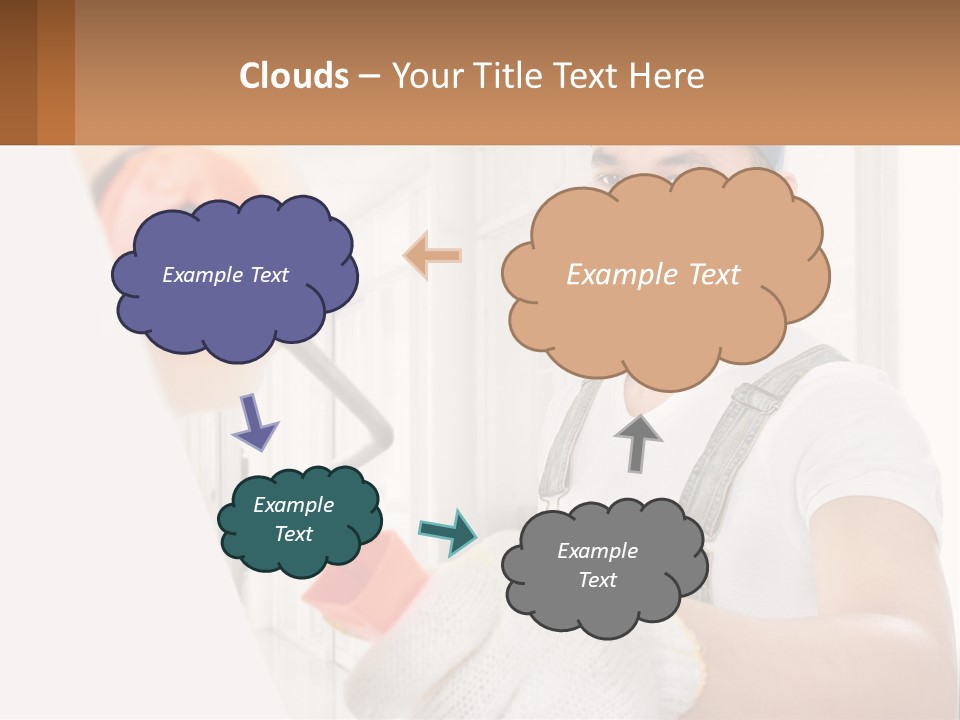 A Man Is Painting A Wall With A Roller PowerPoint Template