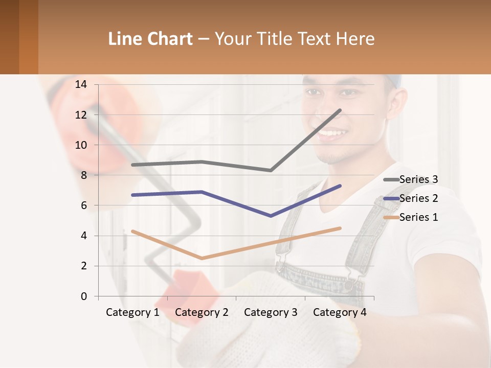A Man Is Painting A Wall With A Roller PowerPoint Template