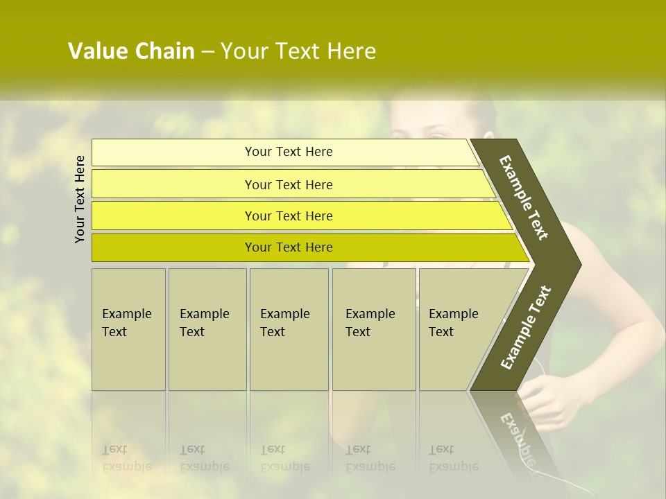 A Young Woman Is Listening To Music With Headphones PowerPoint Template