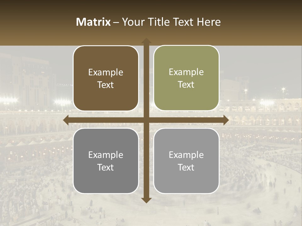 A Large Group Of People Standing Around A Building PowerPoint Template