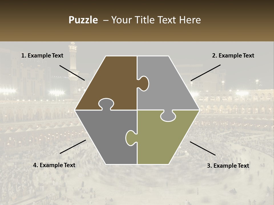 A Large Group Of People Standing Around A Building PowerPoint Template