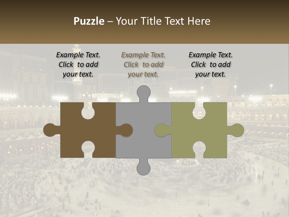 A Large Group Of People Standing Around A Building PowerPoint Template