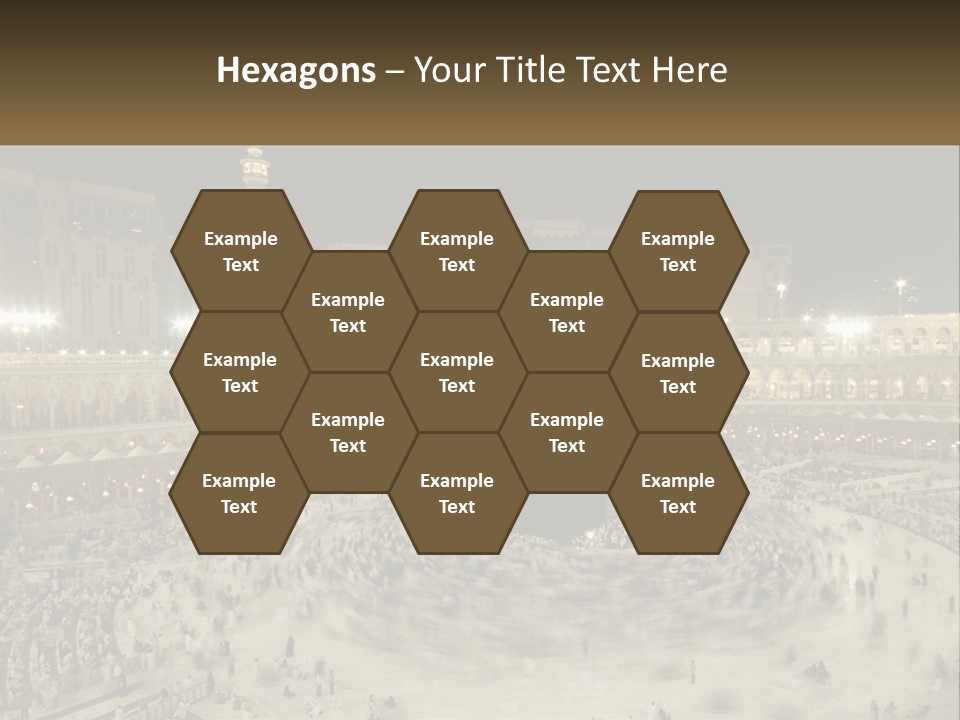 A Large Group Of People Standing Around A Building PowerPoint Template