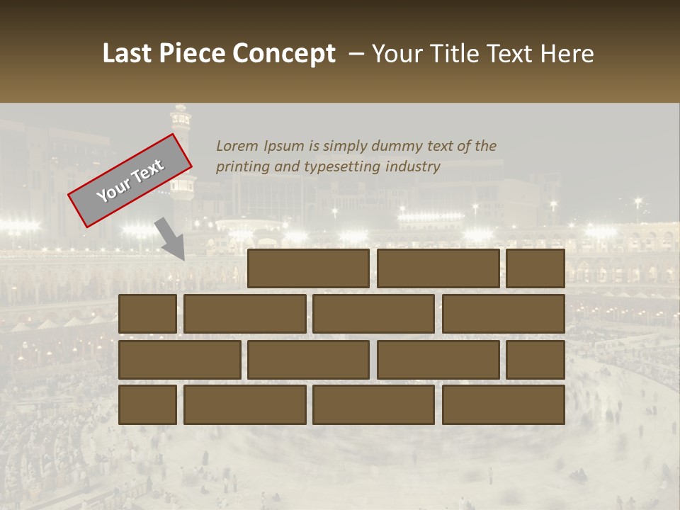 A Large Group Of People Standing Around A Building PowerPoint Template