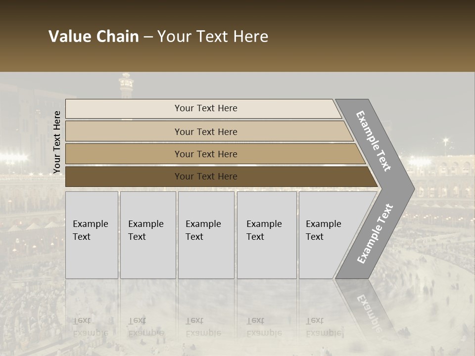 A Large Group Of People Standing Around A Building PowerPoint Template