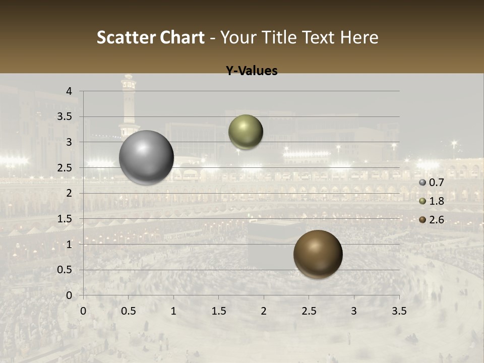 A Large Group Of People Standing Around A Building PowerPoint Template