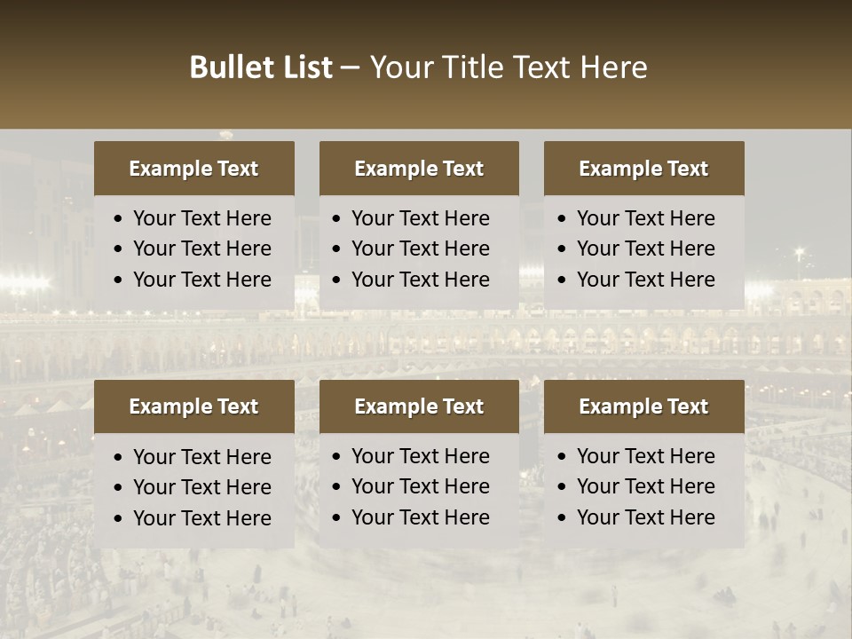 A Large Group Of People Standing Around A Building PowerPoint Template