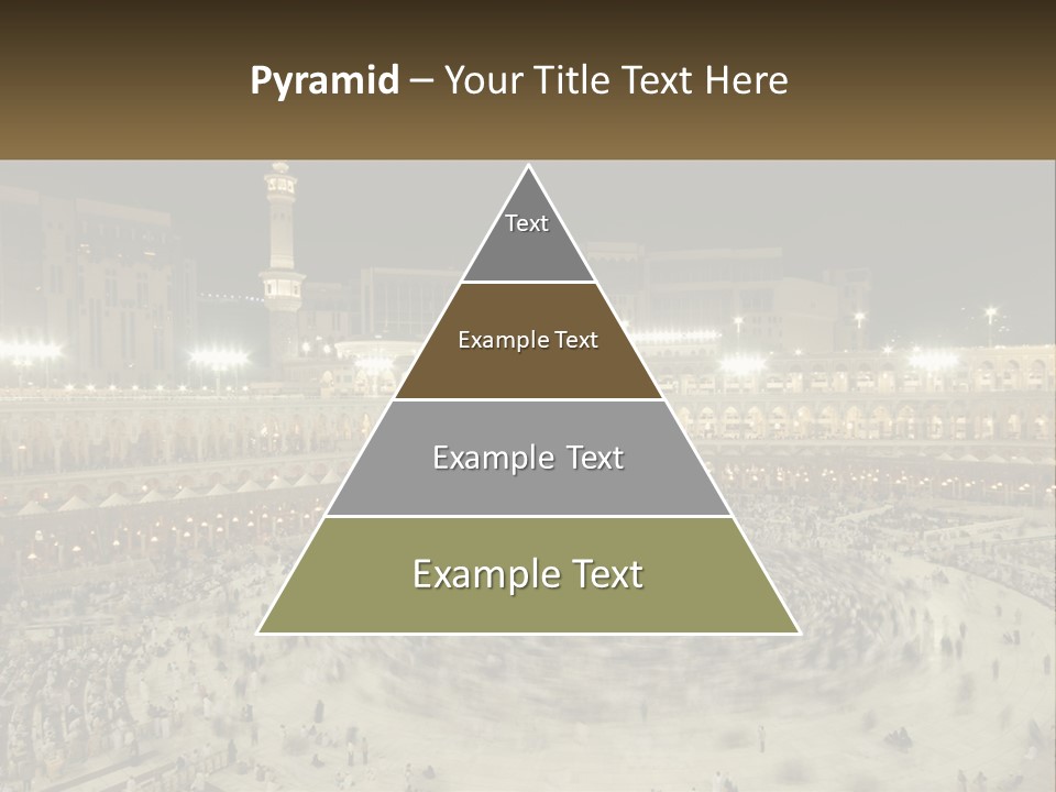 A Large Group Of People Standing Around A Building PowerPoint Template