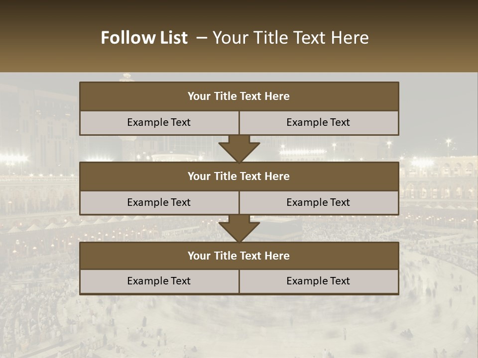 A Large Group Of People Standing Around A Building PowerPoint Template