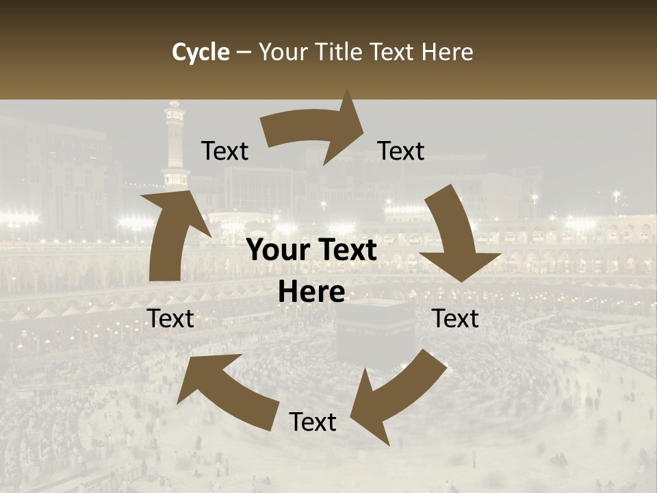 A Large Group Of People Standing Around A Building PowerPoint Template